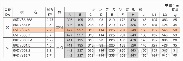 荏原(エバラ)65DVS62.2
