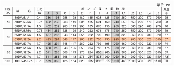 荏原(エバラ)65DVJ52.2A