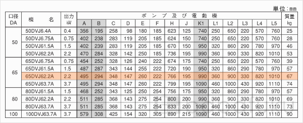 荏原(エバラ)65DVJ62.2A
